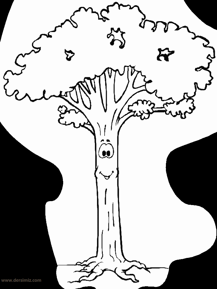 Ağaçlar boyama resmi