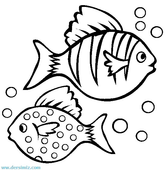 Balıklar boyama resmi