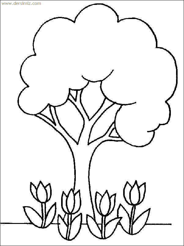 Çiçekler boyama resmi