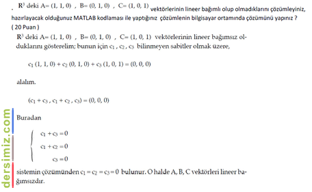 Lineer Bağımsızlık