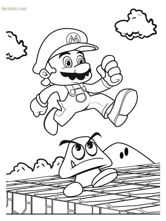Süper Mario boyama resmi